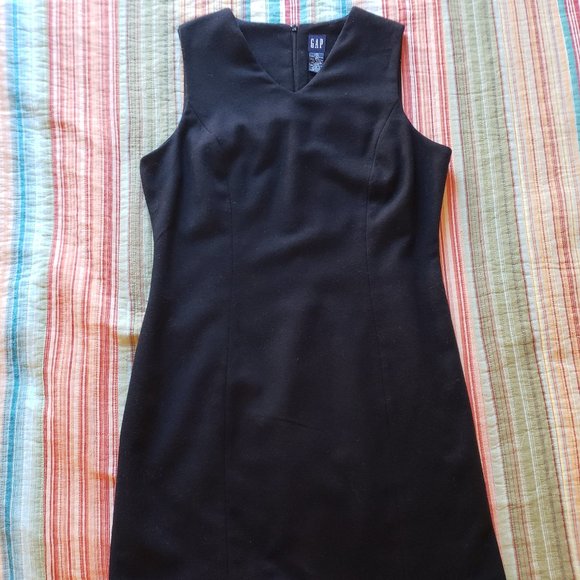 Gap Black Sleeveless Wool Jumper Dress Size 10 - Picture 2 of 4